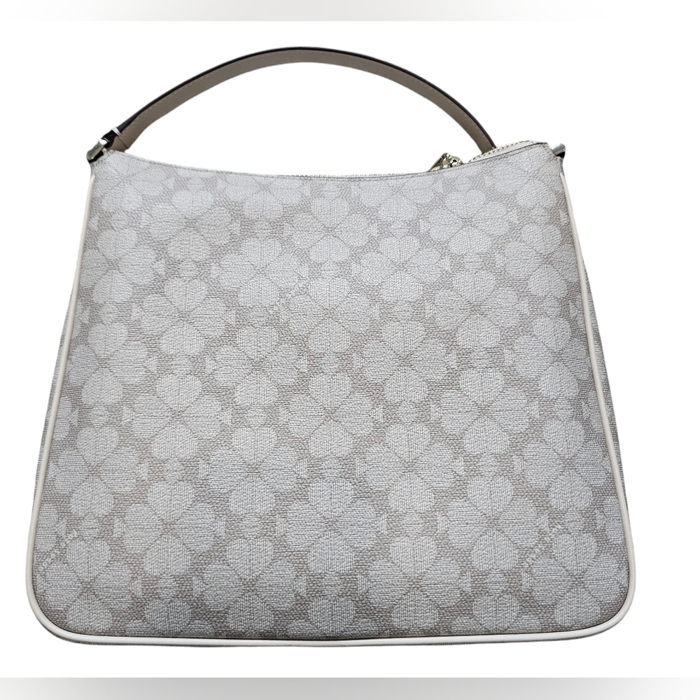Kate Spade Dark Beige PVC Flower Crossbody Bag, With Silver Hardware, New w/tags - Picture 7 of 8